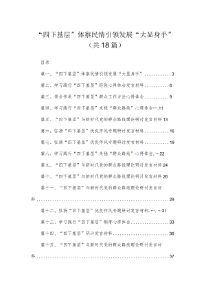 2023“四下基层”体察民情引领发展“大显身手”（共18篇）.docx