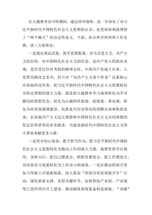 副区长在区委主题教育读书班上的交流发言.docx