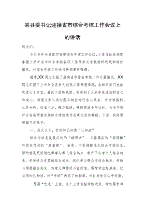 某县委书记迎接省市综合考核工作会议上的讲话.docx