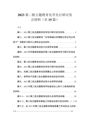 2023第二批主题教育先学先行研讨发言材料（共15篇）.docx