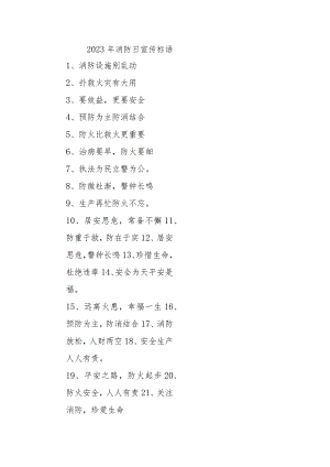 2023年消防日宣传标语.docx