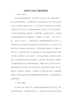 纪委书记2023年度述职报告.docx