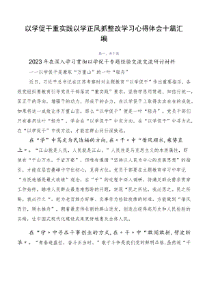 以学促干重实践以学正风抓整改学习心得体会十篇汇编.docx