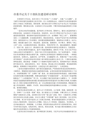 市委书记关于干部队伍建设研讨材料.docx