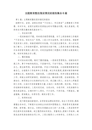 主题教育整改落实情况的报告集合6篇.docx