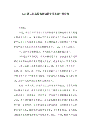 2023第二批主题教育动员讲话发言材料合集.docx