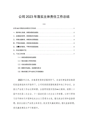 公司2023年落实主体责任工作总结.docx