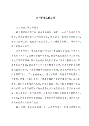 实习护士工作总结.docx