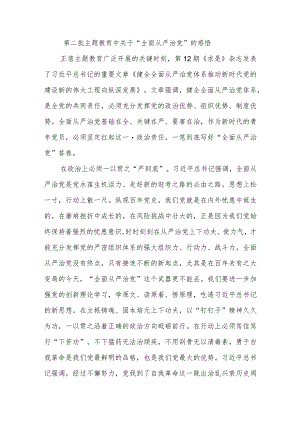 第二批主题教育中关于“全面从严治党”的感悟.docx