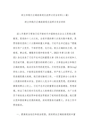 树立和践行正确政绩观交流研讨发言材料(二篇).docx