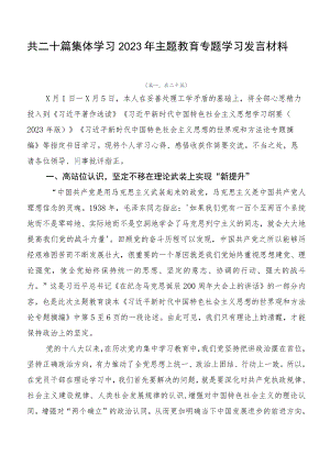 共二十篇集体学习2023年主题教育专题学习发言材料.docx