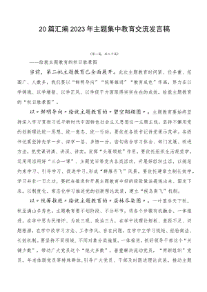 20篇汇编2023年主题集中教育交流发言稿.docx