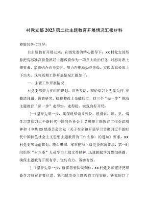 村党支部2023第二批主题教育开展情况汇报材料.docx