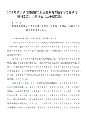 2023年关于学习贯彻第二批主题教育专题学习专题学习研讨发言、心得体会（二十篇汇编）.docx