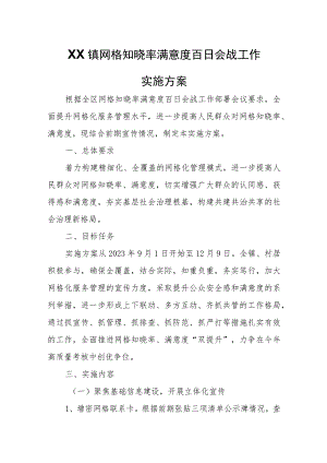 XX镇网格知晓率满意度百日会战工作实施方案.docx