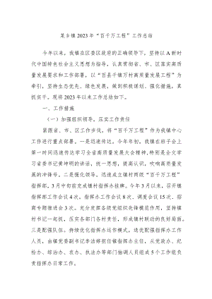 某乡镇2023年“百千万工程”工作总结.docx