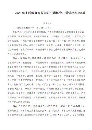 2023年主题教育专题学习心得体会、研讨材料20篇.docx
