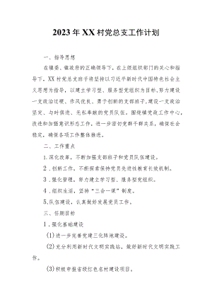 2023年XX村党总支工作计划.docx