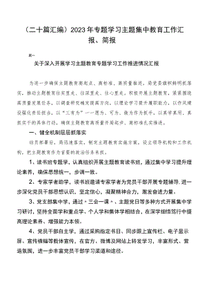 （二十篇汇编）2023年专题学习主题集中教育工作汇报、简报.docx