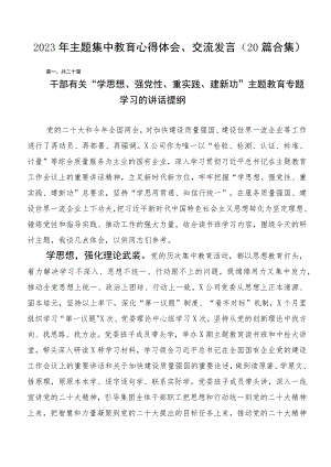 2023年主题集中教育心得体会、交流发言（20篇合集）.docx