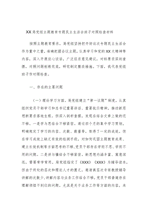 XX局党组主题教育专题民主生活会班子对照检查材料.docx
