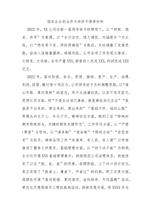 国有企业担当作为好班子推荐材料.docx