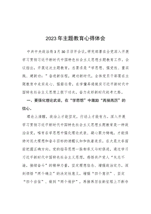 关于2023年主题教育的学习心得体会(八篇).docx