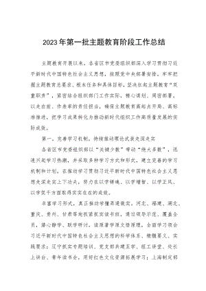 2023年第一批主题教育阶段工作总结六篇.docx