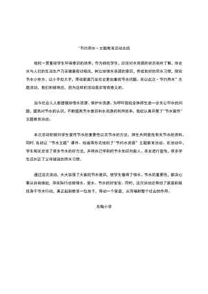 节约用水专题教育活动总结.docx