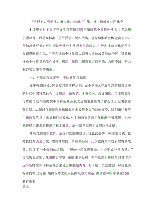 社区主任学思想、强党性、重实践、建新功第二批主题教育心得体会 （汇编5份）.docx