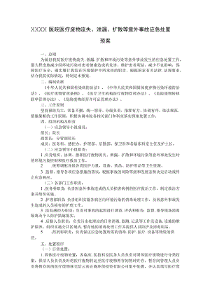 医院医疗废物流失、泄漏、扩散等意外事故应急处置预案.docx