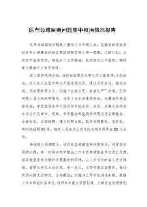 卫生院2023医药领域腐败问题集中整治情况报告六篇.docx