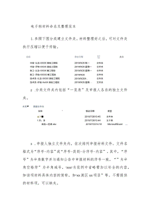 电子档材料命名及整理范本.docx