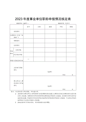 2023年度事业单位职称申报情况核定表.docx