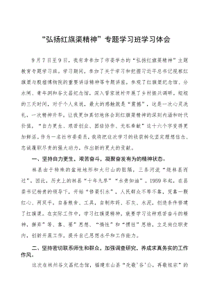 “弘扬红旗渠精神”专题学习班学习体会四篇.docx