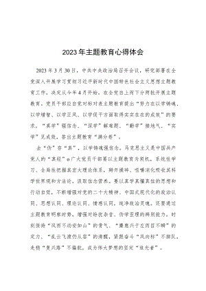 (十四篇)2023年主题教育读书班心得体会感悟发言.docx