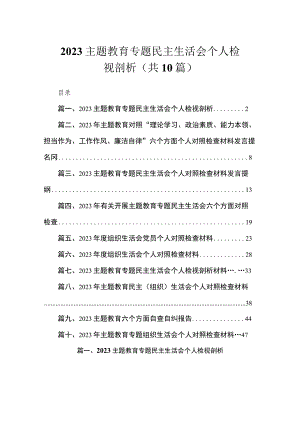 2023主题教育专题民主生活会个人检视剖析（共10篇）.docx