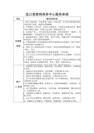 龙口港营销商务中心服务承诺.docx