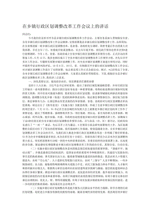 在乡镇行政区划调整改革工作会议上的讲话.docx