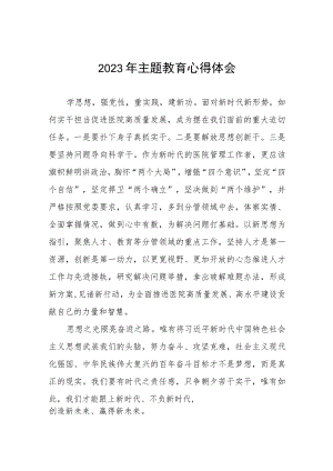 医院2023年主题教育心得体会研讨发言七篇.docx