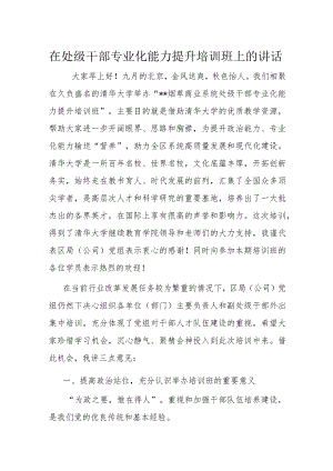 在处级干部专业化能力提升培训班上的讲话.docx