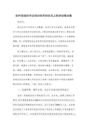 在村党组织书记培训班开班仪式上的讲话稿合集.docx