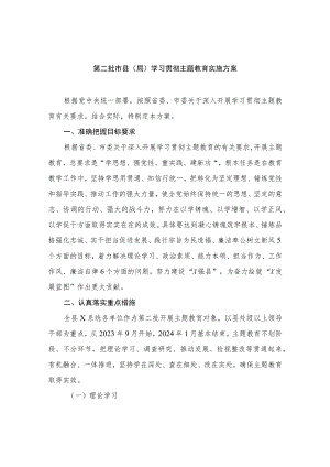 2023第二批市县（局）学习贯彻主题教育实施方案（共8篇）.docx