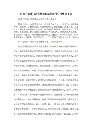 巡察干部强化巡察整改和成果运用心得体会4篇.docx