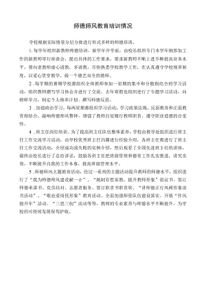 师德师风教育培训情况.docx