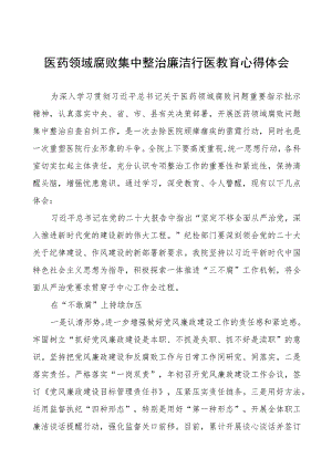 2023医药领域腐败集中整治个人心得体会、实施方案及自纠自查情况报告十篇.docx