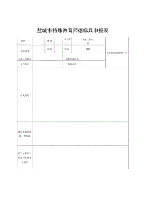盐城市特殊教育师德标兵申报表.docx