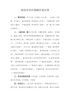 绥化市市区道路区划分类.docx