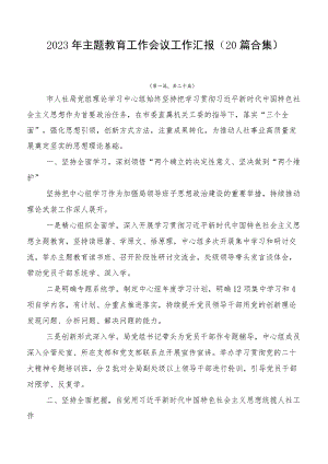 2023年主题教育工作会议工作汇报（20篇合集）.docx