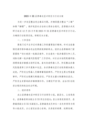 2023年XX县禁毒攻坚冲刺百日行动方案.docx